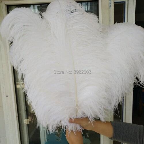 Wholasale 50pcs/lot Elegant White ostrich feathers 55-60 cm for craft wedding party supplies Carnival dancer decoration plumages