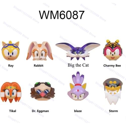 8pcs/lot Movie Super Sonicing Building Blocks Bricks Charmy Bee Storm Blaze Big the Cat Eggman Doll Action Figures Toy Children