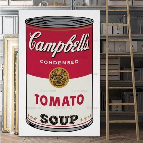 Tomato Soup Canvas Painting Wall Art Poster Andy Warhol Abstract Modular Hd Print Picture for Living Room Home Decoration Design