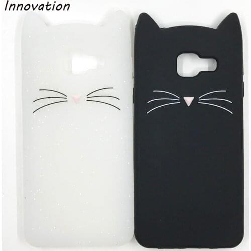 Innovation Glitter Cover For Samsung A5 2017 A520 A520F Case Cute 3D Mustache Beard Cat Ears Soft Silicone Cell Phone Back Cases