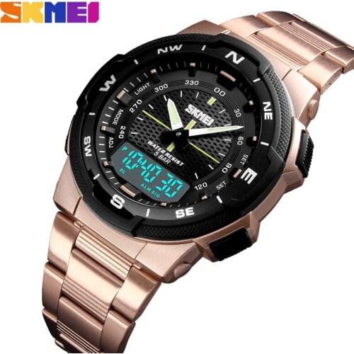 SKMEI Watch Men Fashion Quartz Sports Watches Stainless Steel Mens Watches Top Brand Luxury Men Business Waterproof Wrist Watch