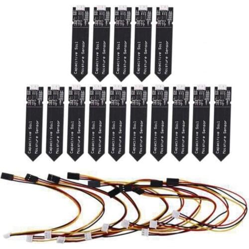 15PCS Capacitive Soil Moisture Sensor Module Corrosion Resistant Wide Voltage Wire Analog Capacitive Soil Sensor