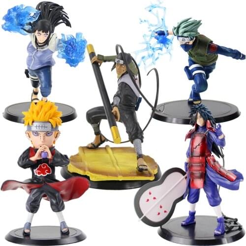 11-18cm Naruto Shippuden Action Figure Hatake Kakashi Pain Uchiha Madara Hyūga Hinata Sarutobi Hiruzen Anime Naruto Model Toys