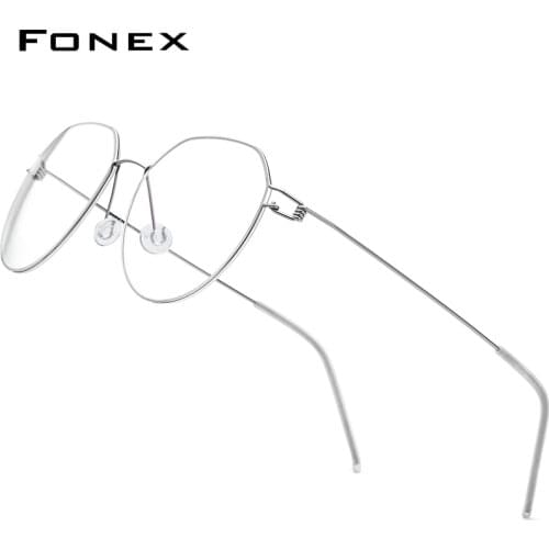 FONEX Screwless Eyewear Prescription Eyeglass Frame Men Polygon Myopia Optical Denmark Korean Glasses Frame Women 98635