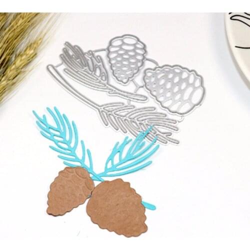 JX-LCLYL 4pcs New Pine Cones Metal Cutting Dies Stencil Scrapbook Paper Embossing Cards
