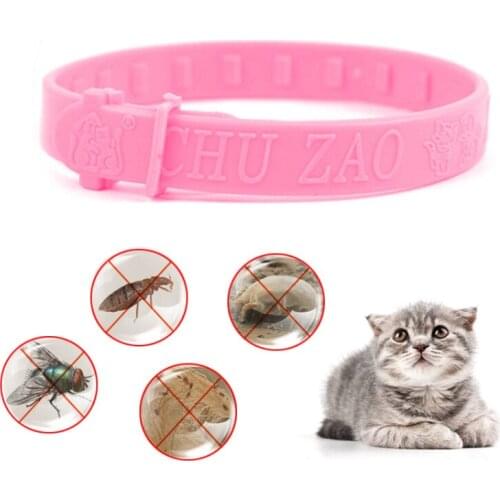 Cute Cat flea mosquito repellent collar Size Adjustable Effective Removal Of Fleas Lice Mites Mosquitoes Color Pink Drop
