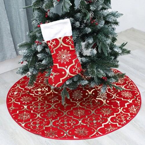 Set 120cm White Christmas Tree Skirt and Stocking Christmas Tree Decorations Bottom Apron Christmas Decoration Tree Skirt