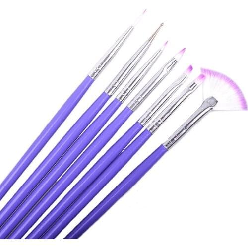 7pcs Nail Art Brushes Set Gradient UV Gel Nail Polish Drawing Liner Pen DIY Nail Design Painting Brush Manicure Tools