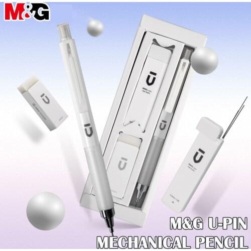 M&G U-Pin 3 in 1 Mechanical Pencil Set include Eraser and 0.5mm Refills Low Center Gravity Automatic Pencils School Supplies