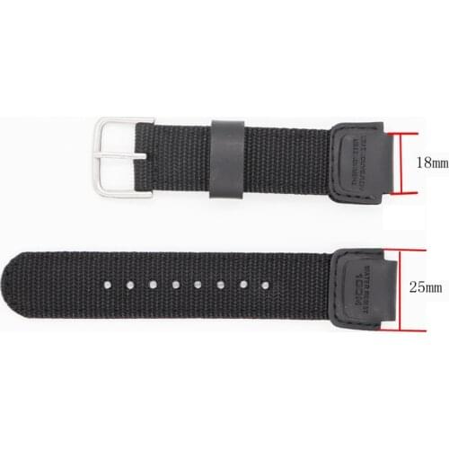 Nylon Strap For Casio AE-1000w AQ-S810W SGW-400H AEQ-110W W-735H Black canvas Waterproof Watchband Strap Watch Wrist Bracelet