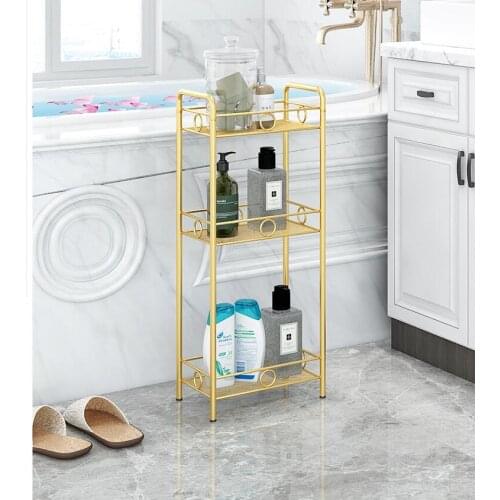 Nordic wrought iron shelf floor multi-storey bedroom storage rack living room balcony simple bathroom storage rack