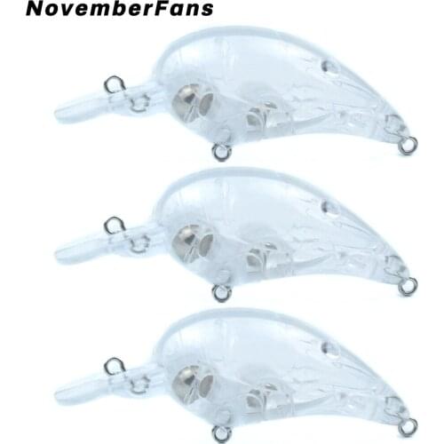 NovemberFans 30pcs/lot 7cm 10g Unpainted Crank Wobblers Floating Crankbait Artificial Fishing Lures Bass Fishing Tackle