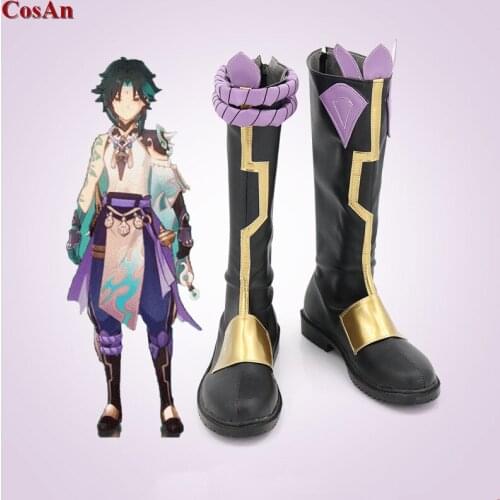 Hot Game Genshin Impact Xiao Shoes Cosplay The High Quality Universal Fashion Battle Boot Unisex Role Play Used 35-48 Size New