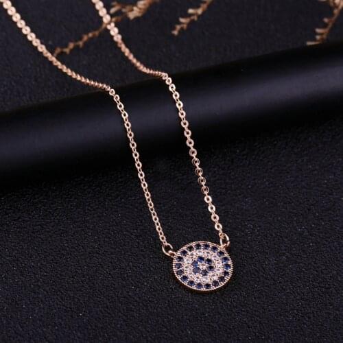 Trendy Cubic Zirconia Crystal small Evil Eyes Necklace Classics Blue eye Necklaces For Women Jewelry 2020