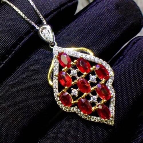 Wedding Ruby necklace pendant Origin and natural ruby 925 sterling silver For men or women jewelry