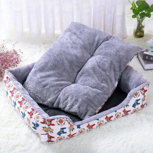 Warm Dog House Cat Bed House Printed Kennel Mat for Pet Puppy Foldable Cat Sleeping Bed Dog Pet House Cat Cushion Cama Perro