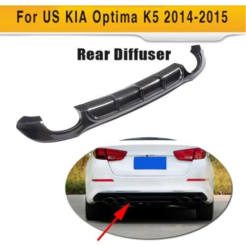 Carbon Fiber Rear Bumper Diffuser Lip for KIA Optima K5 2014 2015 Rear Bumper Diffuser Lip Spoiler PU Black