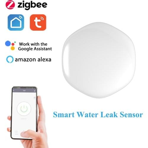 Smart Water Leak Flood Sensor Alarm for Tuya SmartLife Wireless Remote Monitor Control,Work with Alexa Google Home ZigBee Hub