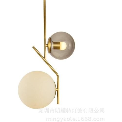Vintage iron glass ball led light luminaire suspendu hanging lamp dining room nordic decoration home living room decoration