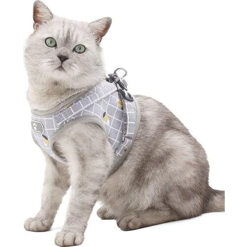 Breathable Dog Leash Vest-Style Pet Cats Pubby Chest Harness for Walking Adjustable Reflective Dogs Harness Small Medium Large