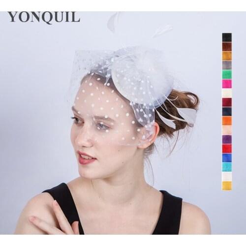 White Elegant Crinoline Fascinator Hats For Wedding Party Races Kentucky Derby Ascot Church Cocktail Event Occasion New Design