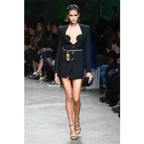 Spring New Arrival Black Long Sleeve Beaded Slim Bodycon Rayon Top Women Jackets Outwear