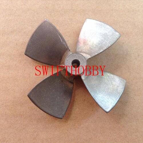1pc alloy Left rotation 4 blade OD 55m propeller prop 4mm shaft RC boat