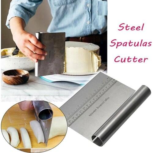 1PC Cake Scraper Pastry Cutters Stainless Steel Pastry Spatula Baking Cake Cooking Dough Scraper Fondant Spatula DIY Baking Tool
