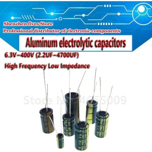 2-50pcs 10V 16V 25V 35V 50V High Frequency Low ESR Aluminum Capacitor 100UF 220UF 330UF 470UF 680UF 1000UF 1500UF 2200UF 3300UF
