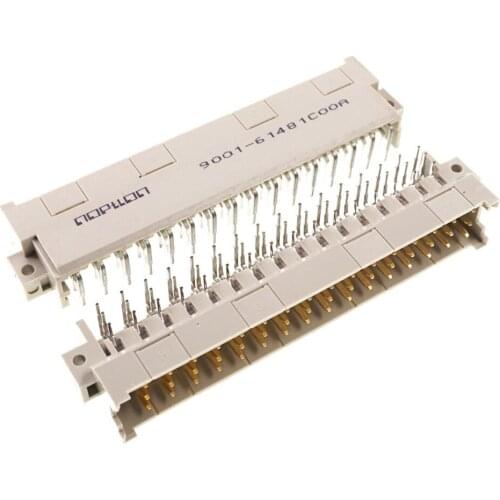 2pcs 5.08mm DIN 41612 Din Header Connector 3 Rows 48 Pin Male Pins Right Angle Through Hole PCB Solder 3x16 48 Pin