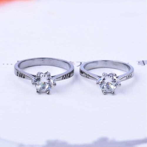2020 Hot Arrival Lifetime Wedding Rings for Man Women 6 Claws Silver Plated Crystal Ring 1314 Engagement Ring Bijoux Nice Gifts