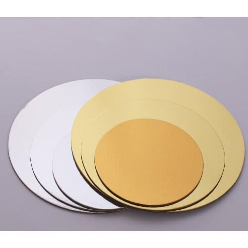 5Pcs 6/8/10 Inch Gold Silver Round Cake Board Circle Base Cupcakes Stand Paper Cases Liners Party Pastry Baking Mat Decorations