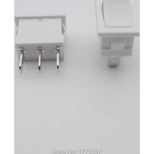 5PCS High temperature resistance 3 Pin 6A 250V AC 21*15mm white Button Rocker Switch ON ON 21X15 Mini Rocker Power Switches