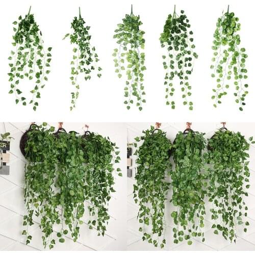 96cm Wall Hanging Artificial Greenery Silk Flower Vine, Green Garland Home Garden Plant Decor DIY Craft