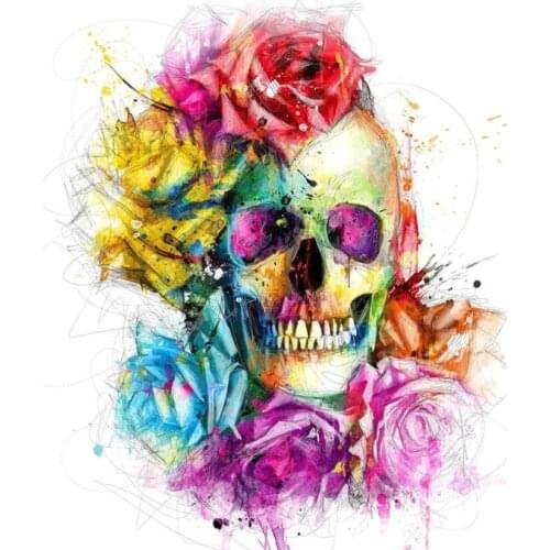 Skeleton diamond mosaic sugar skull embroidery painting rhinestone wall sticker decor diamond drawing art needlework handcraft