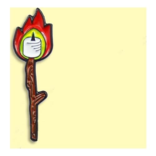 Candle Torch Flame Enamel Pin Matchstick Badge Brooch Backpack Clothes Lapel Fashion Jewelry Gift for Friends