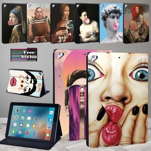 Case for Apple IPad Pro 11" 2018 2020 2021 Painting Series Anti-Dust Pu Leather Cover for Pro 9.7"/Pro 2nd Gen 10.5"