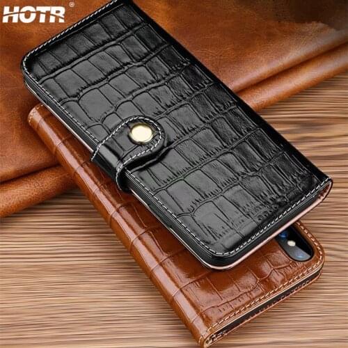 Crocodile Genuine Leather Case for iphone X XS XR XS Max Real Leather Case for Apple 7 8 Plus 11 Pro Max Full Protect Flip Cover