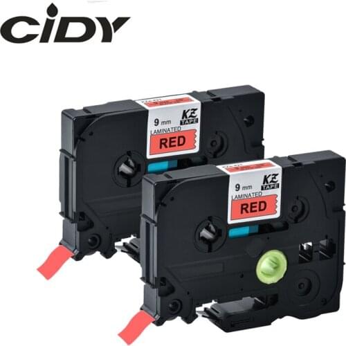 CIDY 2pcs 9mm Black on Red TZ Tape TZe-421 TZe421 TZ421 TZe 421 For Brother P-touch Label Printers