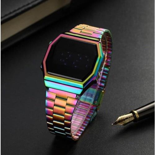 AWS New Digital Watch Multifunctional Square Sports Waterproof Watches Touch Screen Electronic Clock Men Women Fashion Couple W