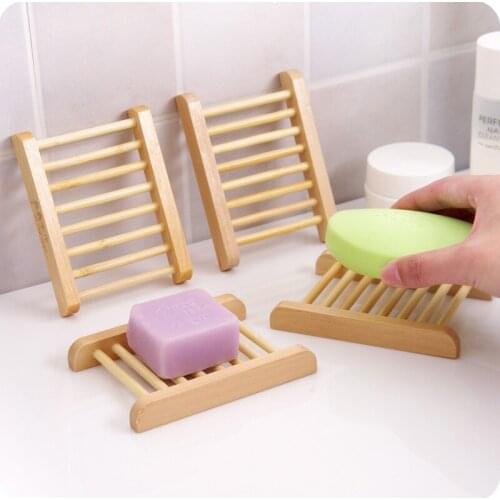 Handmade Wooden Bathroom Wood Soap Dish Box Container Kitchen Tub Sponge Storage Cup Rack Soap Holder
