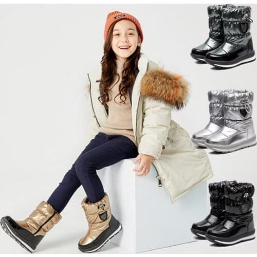 30% Real Wool Winter Russia childrens winter boots ankle kids snow boots girls winter shoes Fashion wool boys waterproof boots