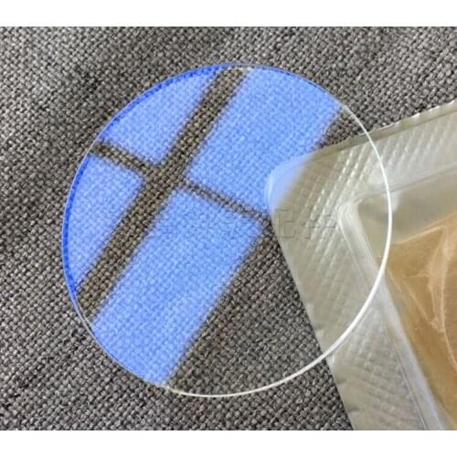 AR Blue Coating 1.2mm Thickness Plane Round Sapphire Crystal 36-40mm Size