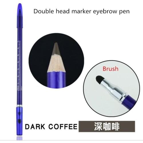 Double head microblading makeup maker pen eyebrow pen Waterproof Eyebrow Pencil with brush 24 hours long-lasting 10pcs/lot