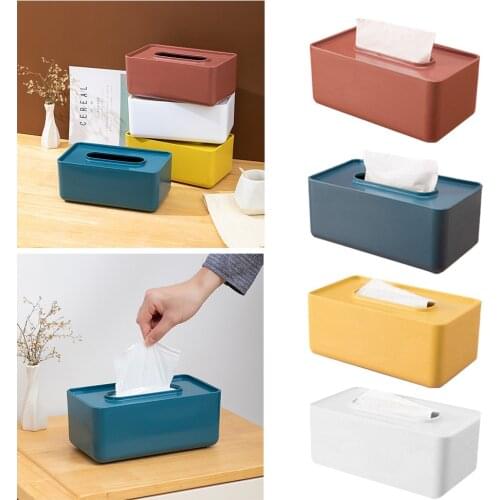 Simplicity Plastic Tissue Box Napkin Holder Square Tissue Box Environmental Protection Baby Wipes Box Home Tissue Storage Box