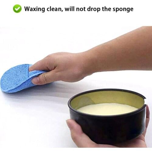 Microfiber Wax Applicator Pad 5" Diameter Ultra Soft Microfiber With Finger Pocket Polish Car Wax Apply Remover Buff Pads