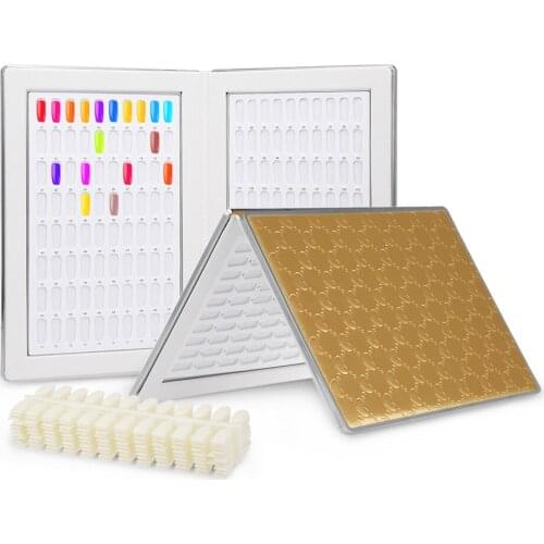 160 Nail Color Display Book 240pcs False Nail Tips For DIY Nail Polish UV Gel Color Card Board Nail Salon Tools Showing Shelf