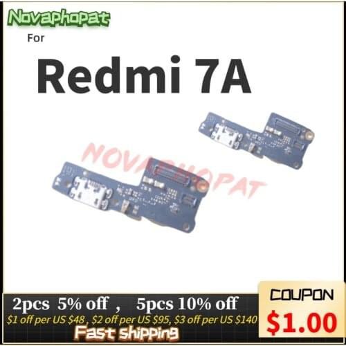 Novaphopat For Xiaomi Redmi 7A USB Dock Charging Charger Port Connect Connector Flex Cable Mic Microphone Board +tracking