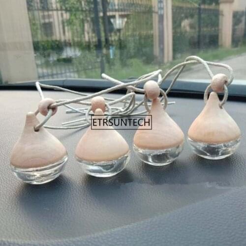 100pcs Perfume Hanging Glass Empty Bottle Auto Rearview Mirror Ornament Oil Diffuser Car-styling Fragrance F3808