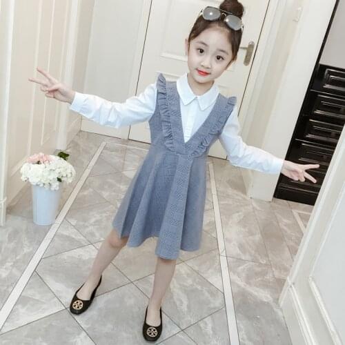 Girls Dress Spring Autumn Plaid Kids Dress For Girls Long Sleeve Clothes Princess Dress Fashion Children Dress 4 6 8 10 12 Years